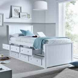 Bedmaster Zara White 3 Drawer Storage Guest Bed With Spring Mattresses - thumbnail 2