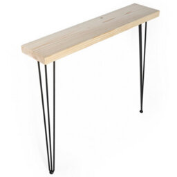 Toolty Rustic Handmade Console Table, Wall Mounted, 120Cm X 22.5Cm , Unprimed, 101.5Cm Legs, Handcrafted Vintage Style - thumbnail 4