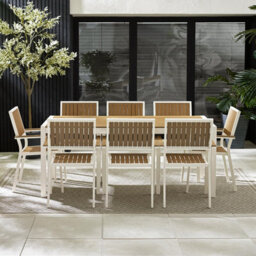 Furniturebox Dubai White Garden Table And Chairs, 6 - 8 Seater Outdoor Patio Dining Set, Aluminium Garden Table And Chairs +Cover - thumbnail 4