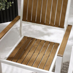Furniturebox Dubai White Garden Table And Chairs, 6 - 8 Seater Outdoor Patio Dining Set, Aluminium Garden Table And Chairs +Cover - thumbnail 6