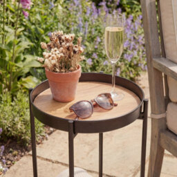 Nöa & Nani Noa & Nani Flora Outdoor Side Table Garden Patio Table For Balcony & Deck In Black - thumbnail 4