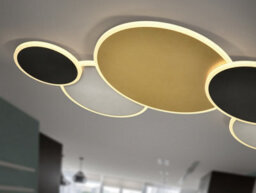 Luminosa Lighting Luminosa Umbra 5 Ring Integrated Led Semi Flush Ceiling Light Gold, Black, White 3000K - Uk Stock - thumbnail 3