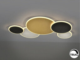 Luminosa Lighting Luminosa Umbra 5 Ring Integrated Led Semi Flush Ceiling Light Gold, Black, White 3000K - Uk Stock - thumbnail 4