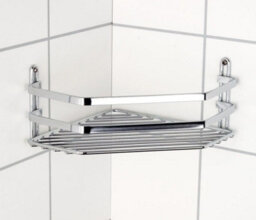 Euroshowers Shower Caddy Corner Basket, Chrome Plated  Stainless Steel - thumbnail 4