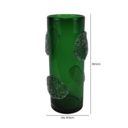 Vanity Living 38.5Cm Green Forest Handmade Glass Vase For Living Room Home Décor - thumbnail 2