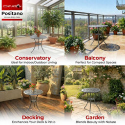 Centurion Supports Positano Grey Garden And Patio Cast Aluminium Bistro Table - thumbnail 3