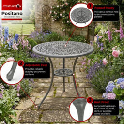 Centurion Supports Positano Grey Garden And Patio Cast Aluminium Bistro Table - thumbnail 4