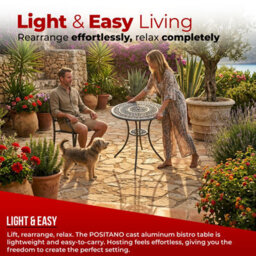 Centurion Supports Positano Grey Garden And Patio Cast Aluminium Bistro Table - thumbnail 7