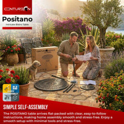 Centurion Supports Positano Grey Garden And Patio Cast Aluminium Bistro Table - thumbnail 8