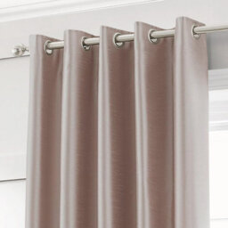 Intimates Silk Effect Energy Saving Lined Ring Top Curtains - Blush Pink