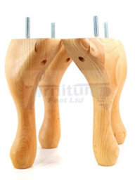 L&F Queen Anne Wooden Legs 150mm High Set Of 4 Natural Replacement Furniture Feet Chairs Sofas Footstools M8 (8mm) - thumbnail 4