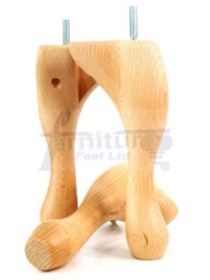 L&F Queen Anne Wooden Legs 150mm High Set Of 4 Natural Replacement Furniture Feet Chairs Sofas Footstools M8 (8mm) - thumbnail 5