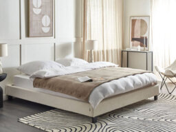 Beliani Bed Without Headboard Boucle Roanne 180 X 200 Cm (Eu Super King) Light Beige - thumbnail 2