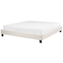 Beliani Bed Without Headboard Boucle Roanne 180 X 200 Cm (Eu Super King) Light Beige - thumbnail 4