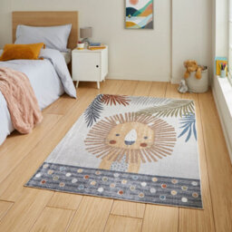 Multicolour Animal 40mm Pile Kids Stain-Resistant Rug For Bedroom, Dining Room, Easy To Clean Modern Rug-80Cm X 150Cm - thumbnail 1