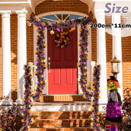 Amorly 8 Pack Halloween Tinsel Garland, Shiny Metallic Twist Decor With Orange Pumpkin & Purple Bat For Home & Xmas Tree - thumbnail 5