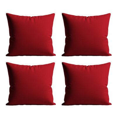 Waterproof Outdoor Garden Cushion Covers Patio Cushion Cover Cases Square Pack Of 4 Red 45Cm X 45Cm - image 1