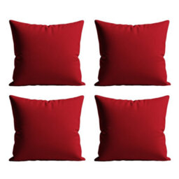 Waterproof Outdoor Garden Cushion Covers Patio Cushion Cover Cases Square Pack Of 4 Red 45Cm X 45Cm