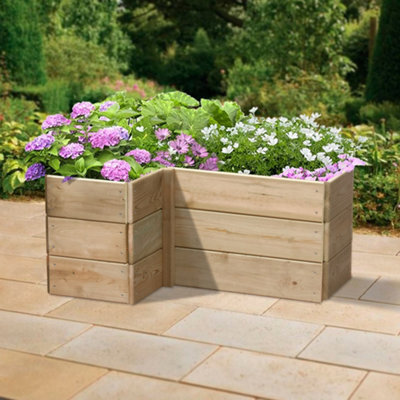 Greena L-Shaped Wooden Raised Bed - 60 X 90Cm, Height 45Cm - image 1