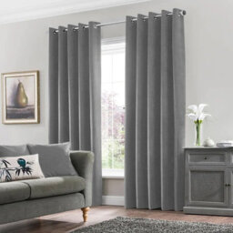 Moonlight Bedding Velvet Ring Top Curtains- Fully Lined Dim Out Blackout Pair, Ultra Soft Thermal Curtains (Grey, 90 X 90 Inch) - thumbnail 8