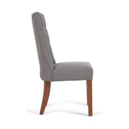Furniture 48 Francois Grey Fabric Dark Oak Leg Dining Chairs (Pair) - thumbnail 3