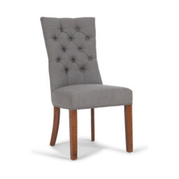 Furniture 48 Francois Grey Fabric Dark Oak Leg Dining Chairs (Pair) - thumbnail 2