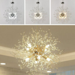 Living And Home Modern 8 Lights Chrome Sputnik Dandelion Crystal Hanging Ceiling Pendant Lights 45Cm - thumbnail 3