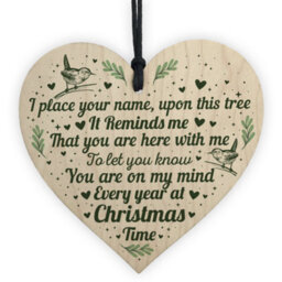 Red Ocean Christmas Time Memorial Bauble Tree Decoration Handmade Wooden Ornament Xmas Rememberance Gift
