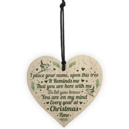 Red Ocean Christmas Time Memorial Bauble Tree Decoration Handmade Wooden Ornament Xmas Rememberance Gift - thumbnail 5