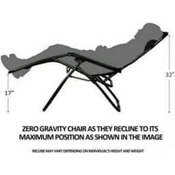 Mantraraj Set Of 2 Zero Gravity Chairs With Small Cup Holders Graden Chair Garden Recliner Chairs With Adjustable Head Rest - thumbnail 4