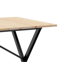 Berkfield Dining Table X-Frame 160X80X75 Cm Solid Wood Pine And Steel - thumbnail 7