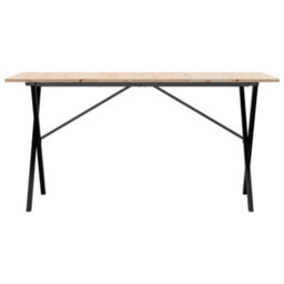 Berkfield Dining Table X-Frame 160X80X75 Cm Solid Wood Pine And Steel - thumbnail 4
