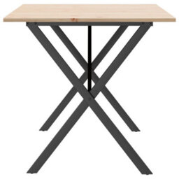 Berkfield Dining Table X-Frame 160X80X75 Cm Solid Wood Pine And Steel - thumbnail 5