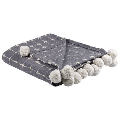 Beliani Blanket Yasam Cotton 125 X 150 Cm Sand Beige - image 1