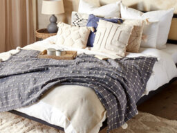 Beliani Blanket Yasam Cotton 125 X 150 Cm Sand Beige - thumbnail 2