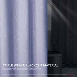 Deconovo Dot Line Super Soft Thermal Energy Saving Blackout Curtains For Living Room, Light Purple, 46 X 54 Inch, 2 Panels - thumbnail 6