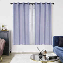 Deconovo Dot Line Super Soft Thermal Energy Saving Blackout Curtains For Living Room, Light Purple, 46 X 54 Inch, 2 Panels - thumbnail 3