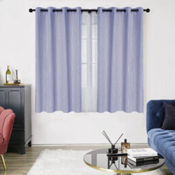 Deconovo Dot Line Super Soft Thermal Energy Saving Blackout Curtains For Living Room, Light Purple, 46 X 54 Inch, 2 Panels - thumbnail 2