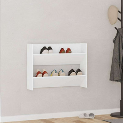 Vidaxl Wall Shoe Cabinet White 80X18X60 Cm Engineered Wood - image 1