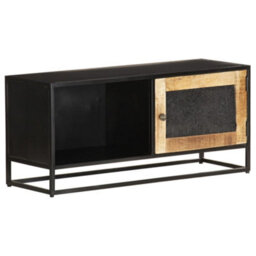 Berkfield Tv Cabinet 90X30X40 Cm Rough Mango Wood - thumbnail 8
