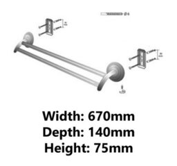 Bisk Bath Rack Double Towel Bar Hanger Retro Bathroom Antique Brass Wall Mounted - thumbnail 2