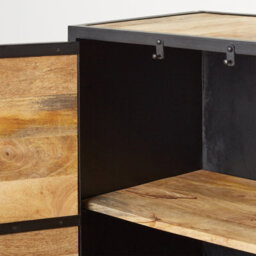 Wyld Haus Oulu Industrial Reclaimed Wood And Metal Tv Unit 2 Doors 1400mm - thumbnail 4