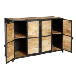 Wyld Haus Oulu Industrial Reclaimed Wood And Metal Tv Unit 2 Doors 1400mm - thumbnail 3