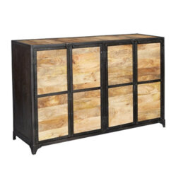 Wyld Haus Oulu Industrial Reclaimed Wood And Metal Tv Unit 2 Doors 1400mm - thumbnail 2