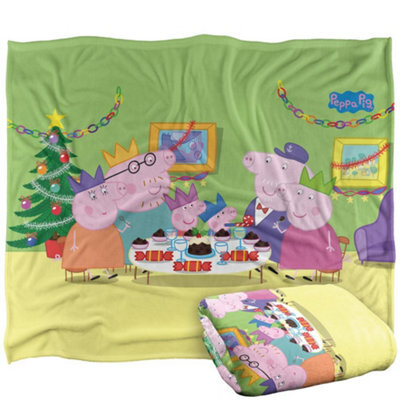Peppa Pig Pa Pig Pa Pig Blanket, Christmas Dinner Blanket White (One Size) - image 1