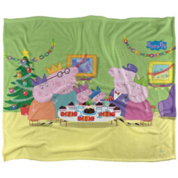 Peppa Pig Pa Pig Pa Pig Blanket, Christmas Dinner Blanket White (One Size) - thumbnail 2