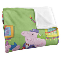 Peppa Pig Pa Pig Pa Pig Blanket, Christmas Dinner Blanket White (One Size) - thumbnail 3