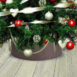 Geezy Christmas Tree Skirt Xmas Decoration Festive Plastic Basket Round Bottom Cover - thumbnail 3