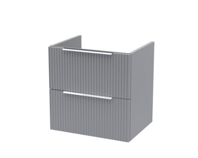 Hudson Reed Fluted Wall Hung 2-Drawer Vanity Unit, Stylish Modern Vanity Unit In Bathroom With Finger Pull Handle Design - image 1