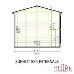 Shire Sun Hut Potting Shed With Opening Windows And Interchangable Panels 8Gx4 - thumbnail 8